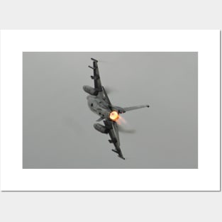 F-16 Afterburner Turn with vapor Posters and Art